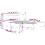  Okvir kreveta bez madraca voštano smeđi 140x190 cm od borovine | shoptok.hr