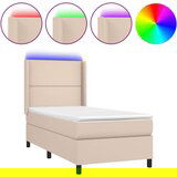 vidaXL Krevet box spring madrac LED cappuccino 90x200cm umjetna koža | shoptok.hr