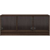 TV omarica s steklenimi vrati rjavi hrast 102x37x42 cm | Shoptok.si