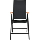  5-dijelni vrtni blagovaonski set crni Crna Dužina stola 80 cm | Shoptok.si