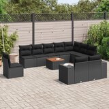 vidaXL 11-dijelni set vrtnih sofa od poliratana s jastucima crni | shoptok.hr