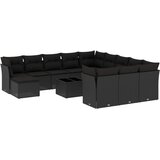  13-dijelni set vrtnih sofa s jastucima poliratan crni | shoptok.hr
