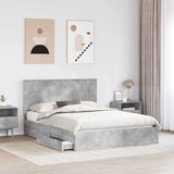 Postelja s shranjevanjem z vzglavjem Betonsko siva 150 x 200 cm, (5000105869) | Shoptok.si