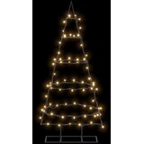  Metalno božićno drvce sa stalkom KUOPIO 125 cm Topla bijela - 125 cm Crna s LED svjetlima | shoptok.hr