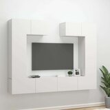  6-dijelni set TV ormarića sjajni bijeli drveni | shoptok.hr