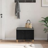  Klupa za hodnik s jastukom s vratima Crni hrast 60 x 38 x 46 cm | shoptok.hr