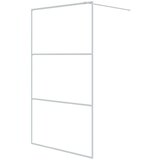Pregrada za tuš srebrna 115x195 cm prozorno ESG steklo | Shoptok.si