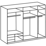 Modern Living Omara Z Drsnimi Vrati Level 36 D, Bela, Barva Hrasta | Shoptok.si