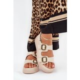 Boto Women's Platform And Wedge Sandals With Buckles Beige Genorre | shoptok.hr