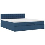 vidaXL Otomanski krevet s madracem i LED plavi 160x200cm tkanine | shoptok.hr