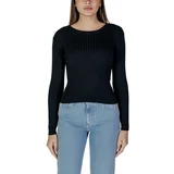 Vila Puloverji Vimullie L/S O-Neck Rib Knit Top/Pb 14103412 Črna