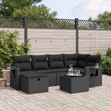 vidaXL 7-dijelni set vrtnih sofa od poliratana s jastucima crni | shoptok.hr