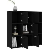 Ormarić za knjige crni 90 x 30 x 90 cm od konstruiranog drva | shoptok.hr