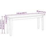 vidaXL klop 110 cm masivni les guma | Shoptok.si