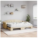 vidaXL Izvlečna dnevna postelja z vzmetnico krem 80x200 cm b Cene