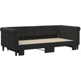  Dnevni krevet na razvlačenje crni 90 x 190 cm baršunasti | Eponuda.com