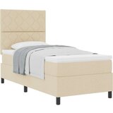 vidaXL Postelja z elastičnim podnožjem bež 90x200 cm tkanina, (22083734) | Shoptok.si