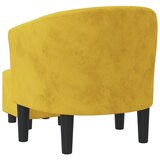 Zaobljena fotelja s tabureom žuti baršunasta | shoptok.hr