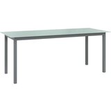 vidaXL Vrtna miza svetlo siva 190x90x74 cm aluminij in steklo Cene