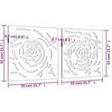 vidaXL Vrtni zidni ukrasi 2 kom 55 x 55 cm čelik COR-TEN uzorak ruže | shoptok.hr