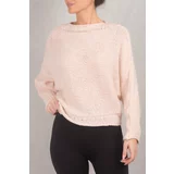 armonika Women's Powder Bat Sleeve Fluffy Knitwear Sweater