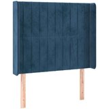 Box spring postelja z vzmetnico LED temno modra 80x200 cm žamet | Shoptok.si
