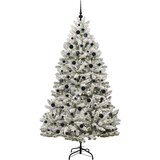 vidaXL Umestno božično drevo Zelena in Bela 210 cm PVC in kovina | Shoptok.si
