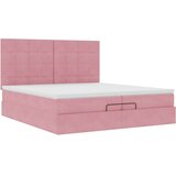  Okvir kreveta s madracima ružičasti 200x200cm baršunasti | shoptok.hr