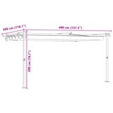  Zidni gazebo Krema 3 x 4 m Čelik | shoptok.hr
