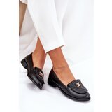 Laura Messi Leather Moccasins With Gold Decoration Black 2927 | shoptok.hr