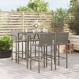  Stol i stolice - 5-dijelni vrtni barski set od poliratana sivi - Siva Dužina stola 110 cm 4 | shoptok.hr