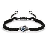 INF Macramé zapestnica z zaščitno roko Hamsa Black, (21247848) Cene