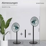 BE COOL Ventilator s podstavkom 2v1, 40 cm, črn | Shoptok.si