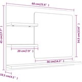  Kupaonsko ogledalo boja sivog hrasta 60 x 10,5x 45 cm drveno | shoptok.hr