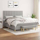  Box spring postelja z vzmetnico svetlo siva 180x200 cm blago, (20788821) | Shoptok.si