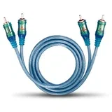 Cinch Audio Priključni kabel [2x Muški cinch konektor - 2x Muški cinch konektor] 3 m Prozirna-plava pozlaćeni kontakti