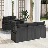  Sjedeća garnitura za vrt s pohranom 6 pcs Crna poliratan | shoptok.hr