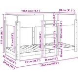 Krevet na kat za djecu Staro drvo 80 x 200 cm Konstruirano drvo | shoptok.hr