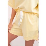 Kesi Włoski Women's butter set with a short-sleeved blouse and shorts with an elastic band yellow | Shoptok.si