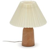 Kave Home Bež/u prirodnoj boji stolna lampa od masivnog kaučuka s tekstilnim sjenilom (visina 33 cm) Benicarlo – | shoptok.hr