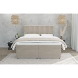 Ropez Bijeli/krem tapecirani bračni krevet s prostorom za odlaganje 180x200 cm Flip – | shoptok.hr