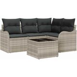  Sjedeća garnitura za vrt 5 kom. Siva poliratan Svjetlosiva 177,5 x 122,5 x 69 cm | shoptok.hr