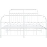 Metalni okvir kreveta uzglavlje i podnožje bijeli 137x190 cm | shoptok.hr