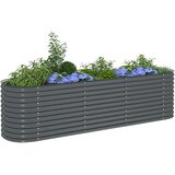  Vrtna sadilica od pocinčanog čelika 320 x 80 x 81 cm siva | Eponuda.com
