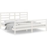 The Living Store Posteljni okvir bel iz trdnega lesa 200x200 cm - Posteljni Okvir, (21524006) | Shoptok.si