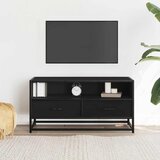 TV ormarić crni 80x34,5x40 cm konstruirano drvo i metal | Eponuda.com
