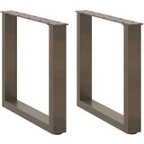 vidaXL Noge za klubsko mizico v obliki črke U, 2 kosa, naravno jeklo, 50 x (42-43) cm, jeklo | Shoptok.si