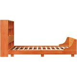 vidaXL Posteljni okvir brez vzmetnice voščeno rjav 120x200 cm borovina | Shoptok.si