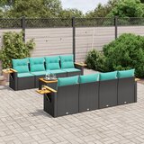  9-dijelni set vrtnih sofa od poliratana s jastucima crni | shoptok.hr