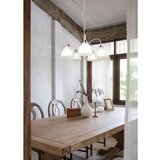  Bela/srebrna viseča svetilka s steklenim senčilom ø 55 cm Dobby – | Shoptok.si
